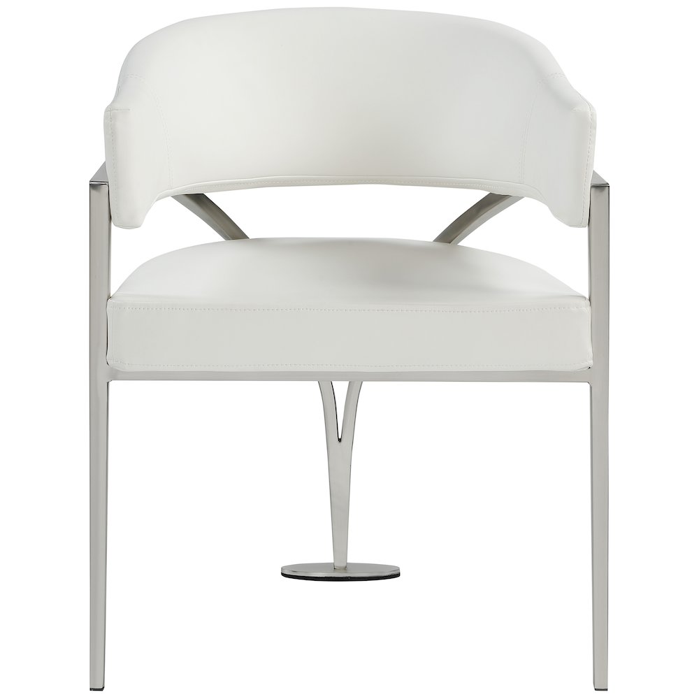 Madelyn Cream Vegan Leather Dining Chair, Set of 2. Picture 3
