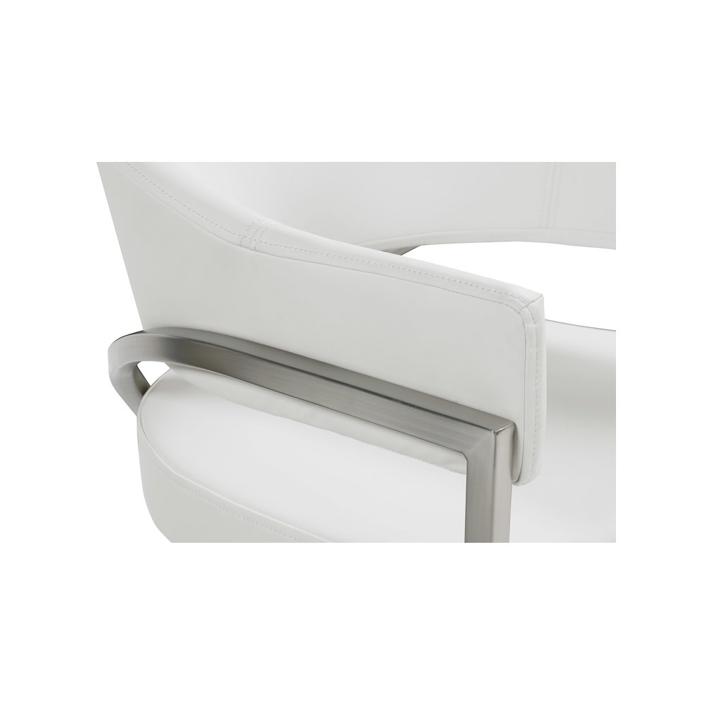 Madelyn Cream Vegan Leather Dining Chair, Set of 2. Picture 4