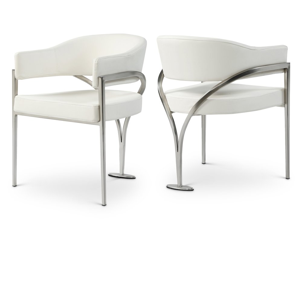 Madelyn Cream Vegan Leather Dining Chair, Set of 2. Picture 1