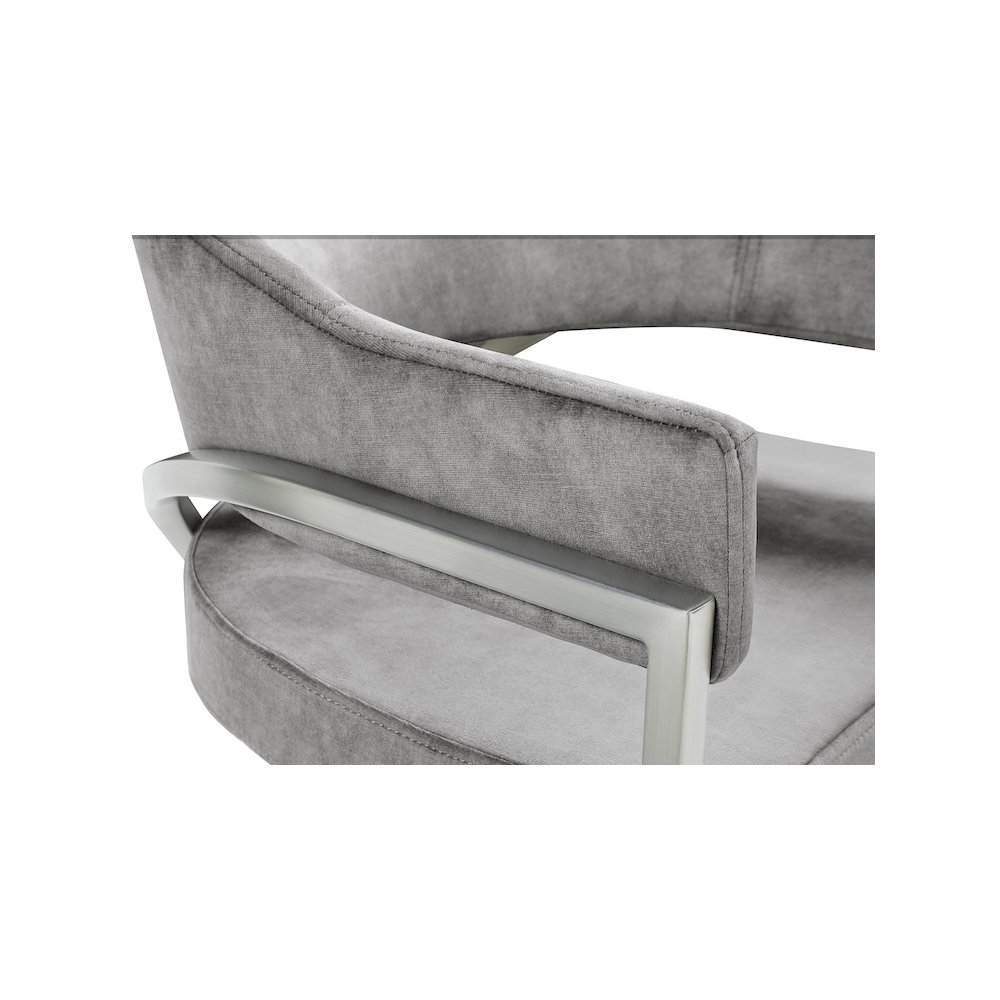 Madelyn Grey Velvet Dining Chair, Set of 2. Picture 4