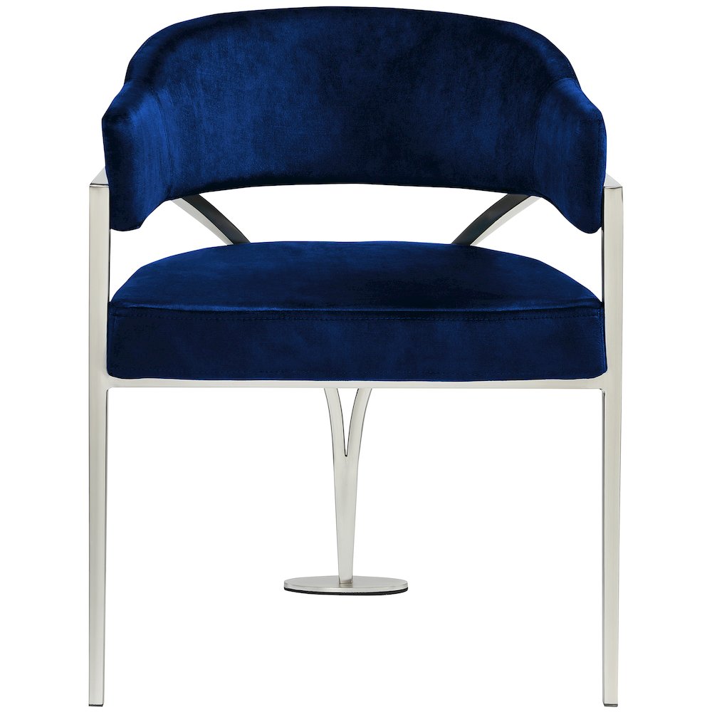 Madelyn Navy Velvet Dining Chair, Set of 2. Picture 3