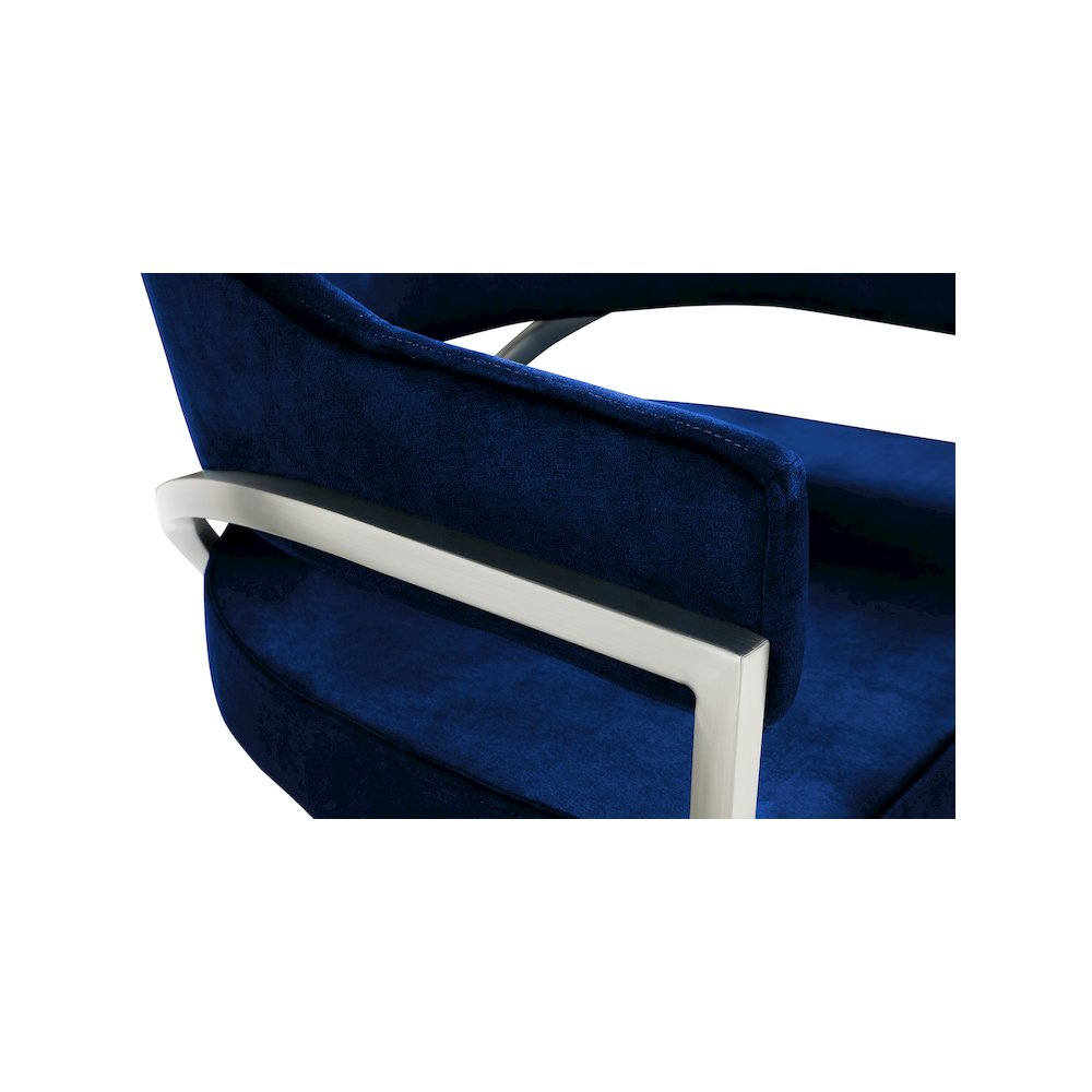 Madelyn Navy Velvet Dining Chair, Set of 2. Picture 4