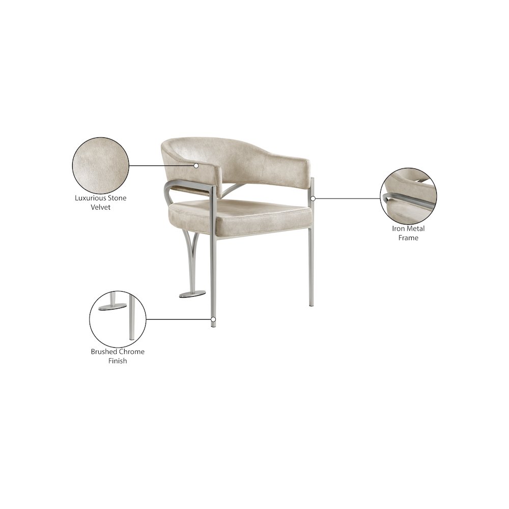 Madelyn Stone Velvet Dining Chair, Set of 2. Picture 6