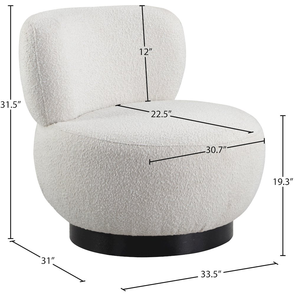 Calais Cream Boucle Fabric Accent Chair. Picture 6