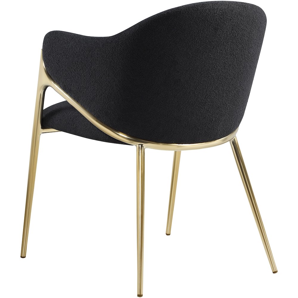 Nial Black Boucle Fabric Dining Chair, Set of 2. Picture 2