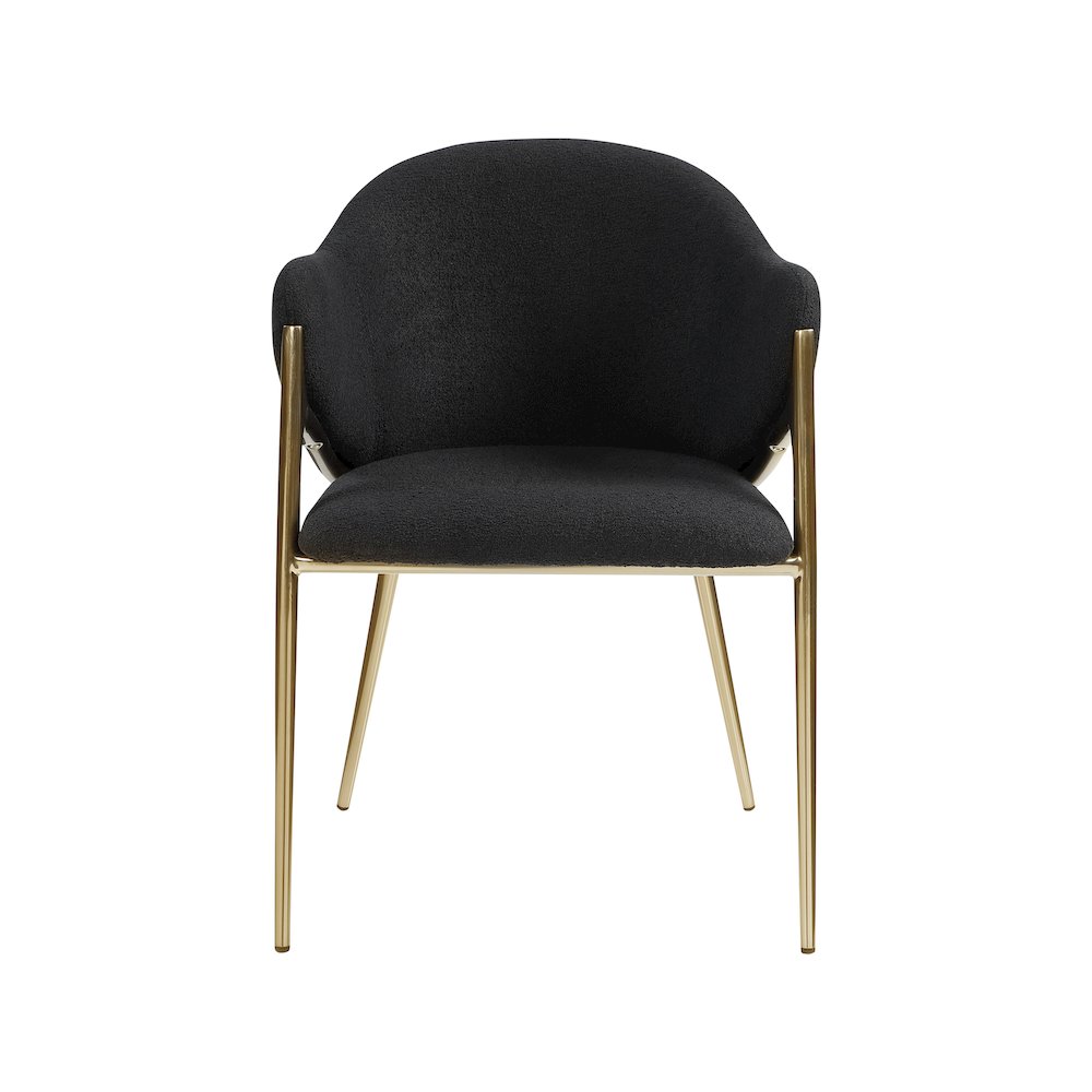 Nial Black Boucle Fabric Dining Chair, Set of 2. Picture 3
