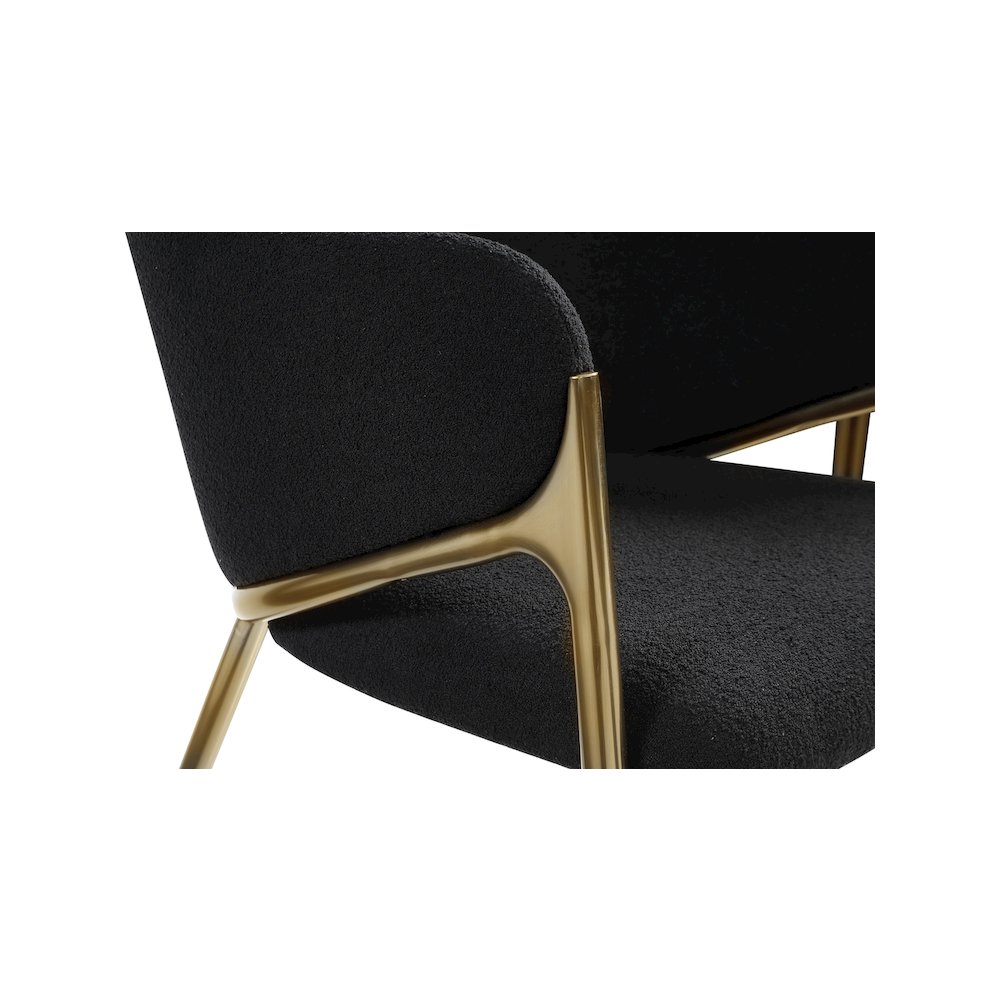 Nial Black Boucle Fabric Dining Chair, Set of 2. Picture 4