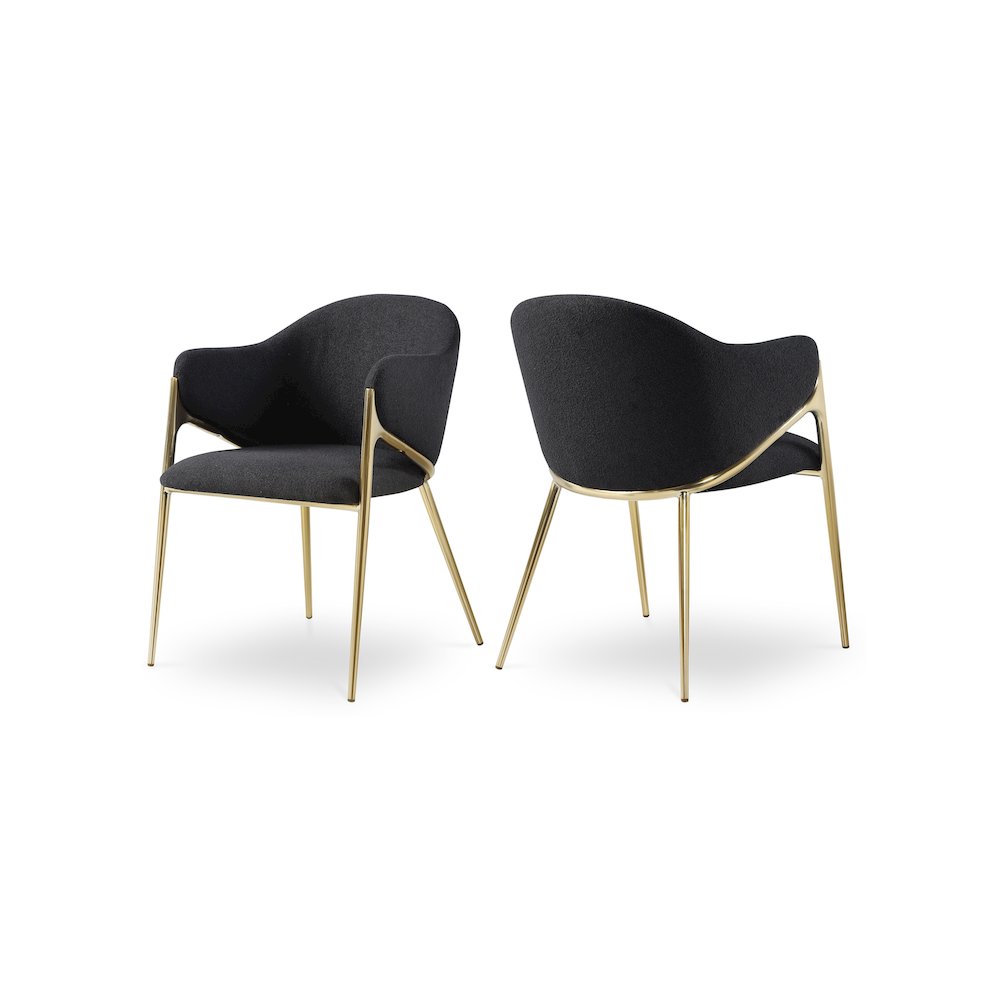Nial Black Boucle Fabric Dining Chair, Set of 2. Picture 1