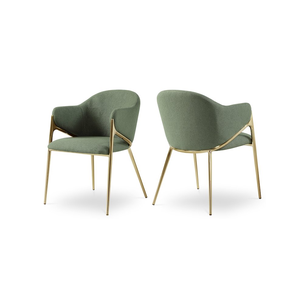 Nial Green Boucle Fabric Dining Chair, Set of 2. Picture 1