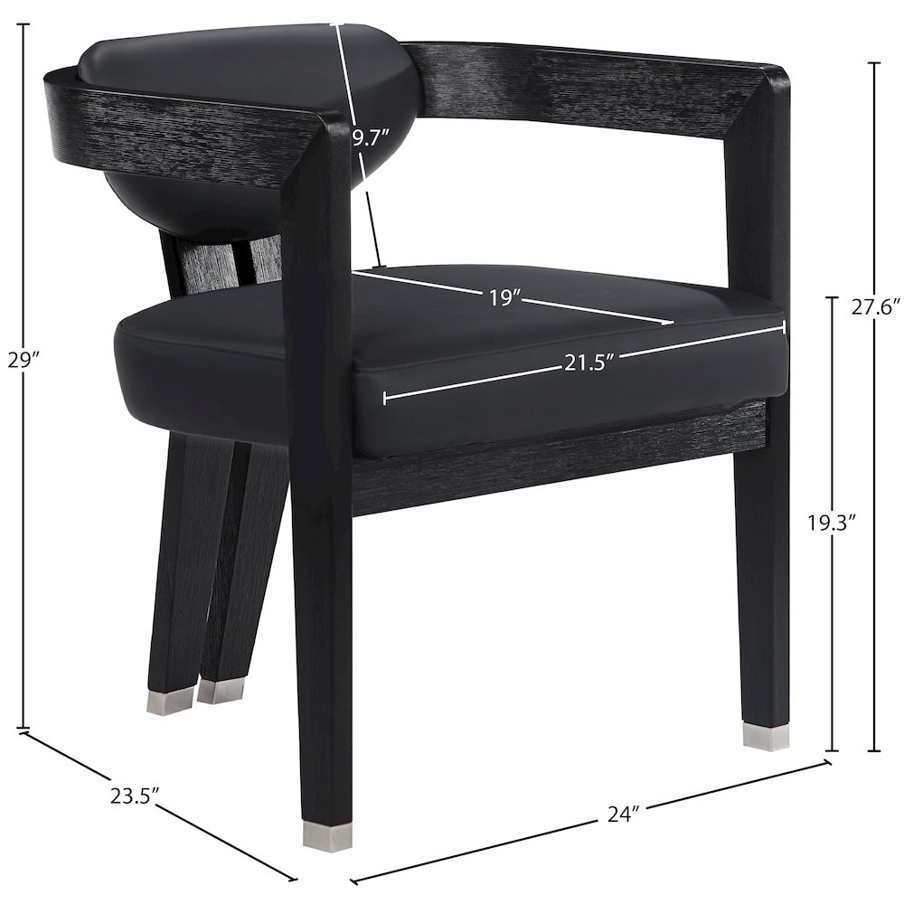 Carlyle Black Vegan Leather Dining Chair. Picture 7