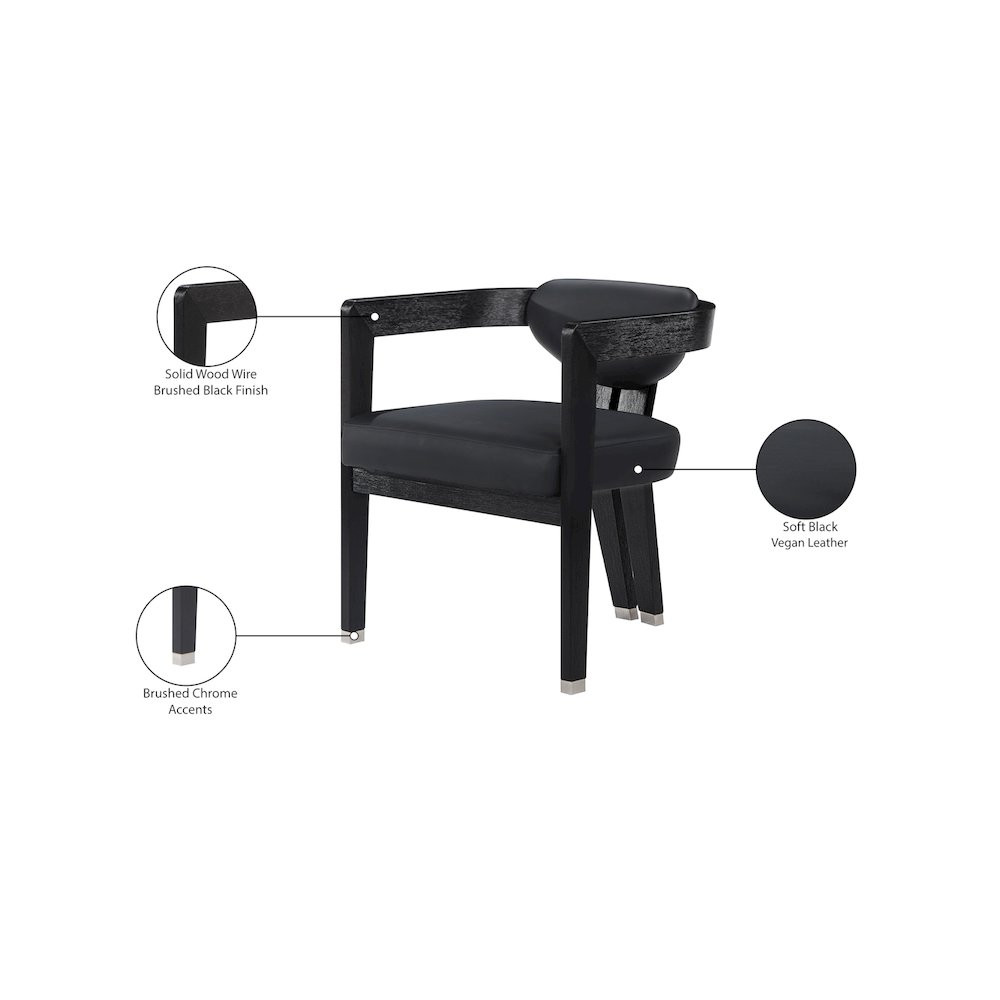 Carlyle Black Vegan Leather Dining Chair. Picture 8