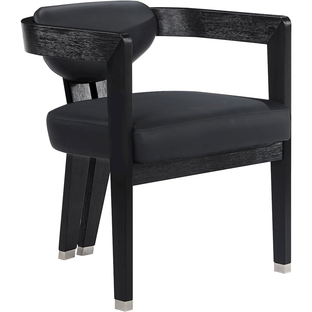 Carlyle Black Vegan Leather Dining Chair. Picture 1