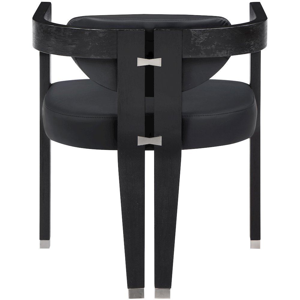 Carlyle Black Vegan Leather Dining Chair. Picture 2