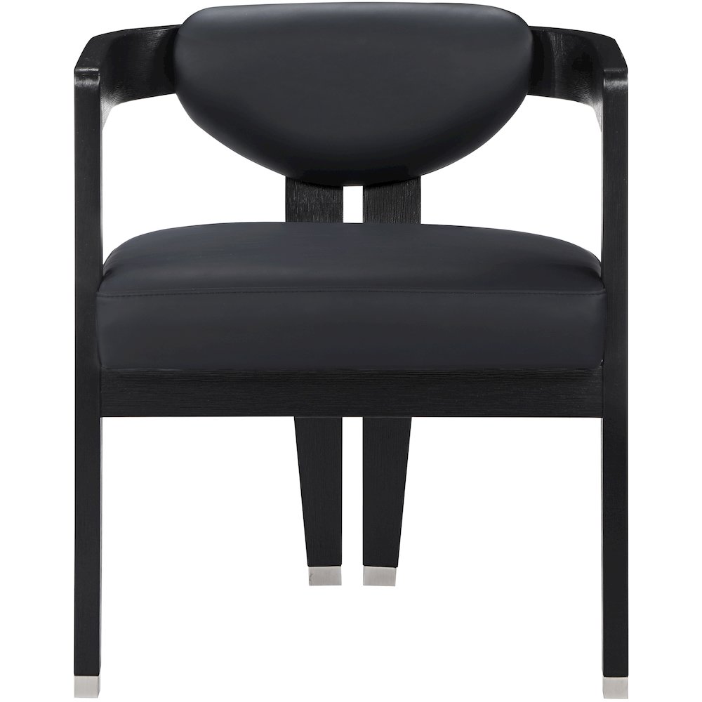 Carlyle Black Vegan Leather Dining Chair. Picture 3