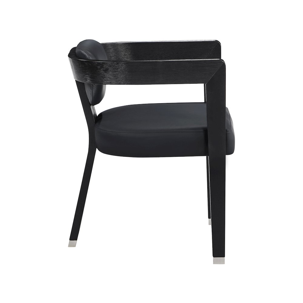 Carlyle Black Vegan Leather Dining Chair. Picture 4