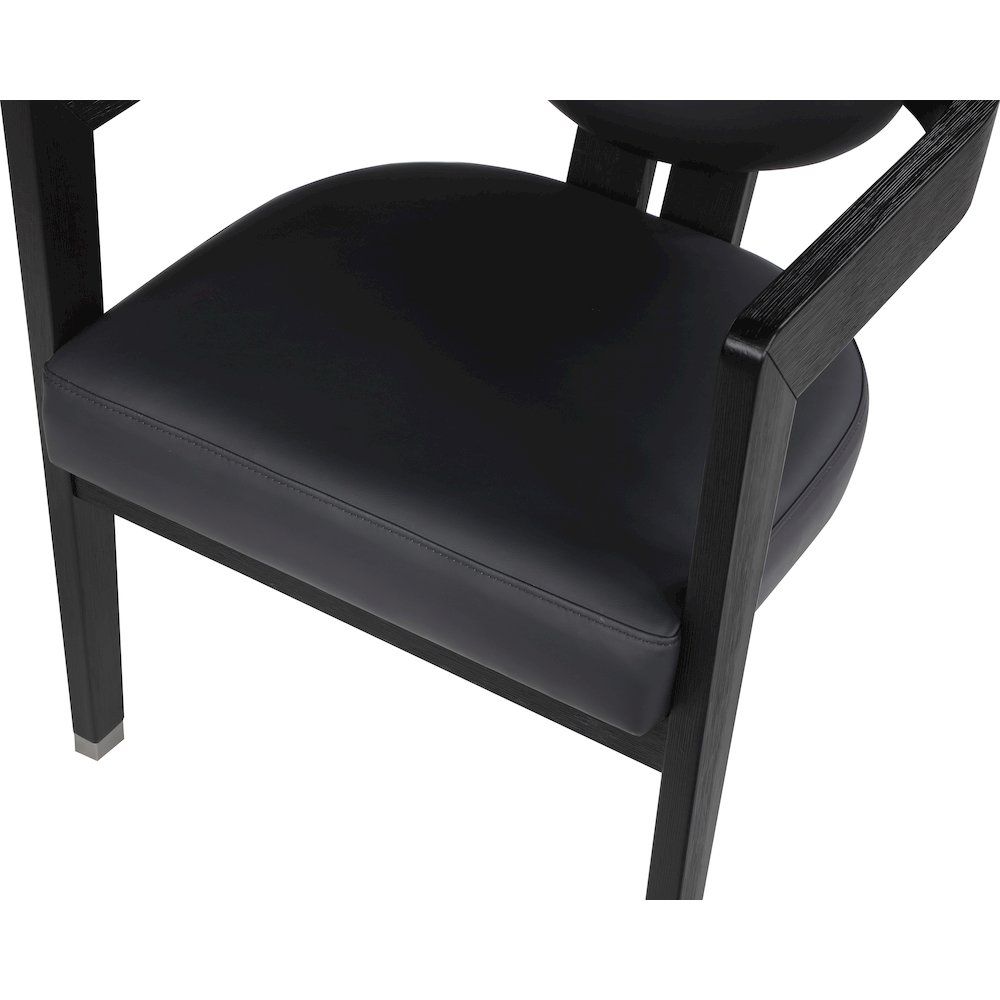 Carlyle Black Vegan Leather Dining Chair. Picture 5