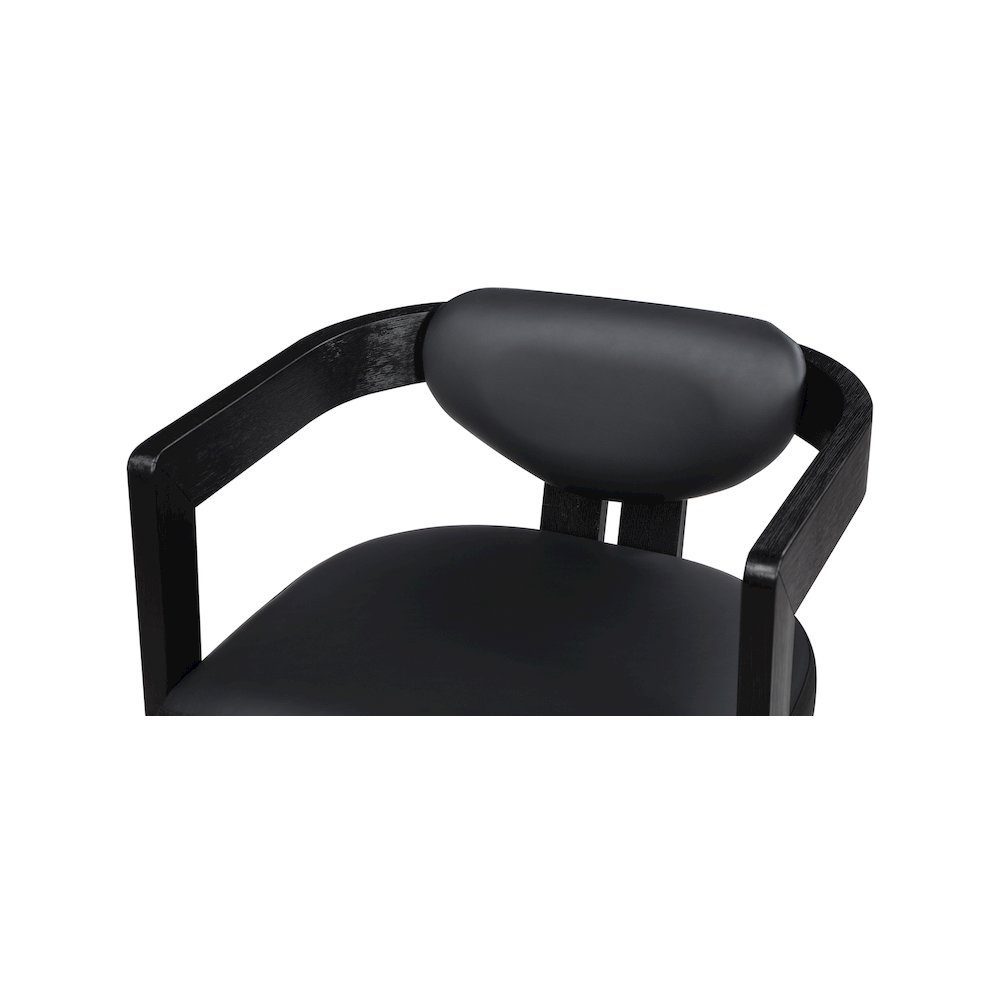 Carlyle Black Vegan Leather Dining Chair. Picture 6