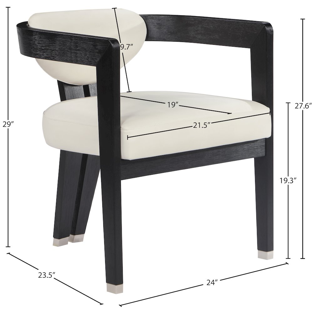 Carlyle Cream Vegan Leather Dining Chair. Picture 7