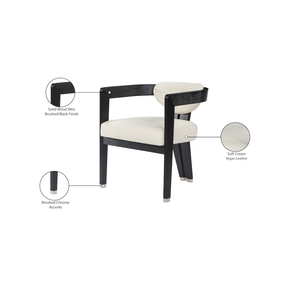Carlyle Cream Vegan Leather Dining Chair. Picture 8