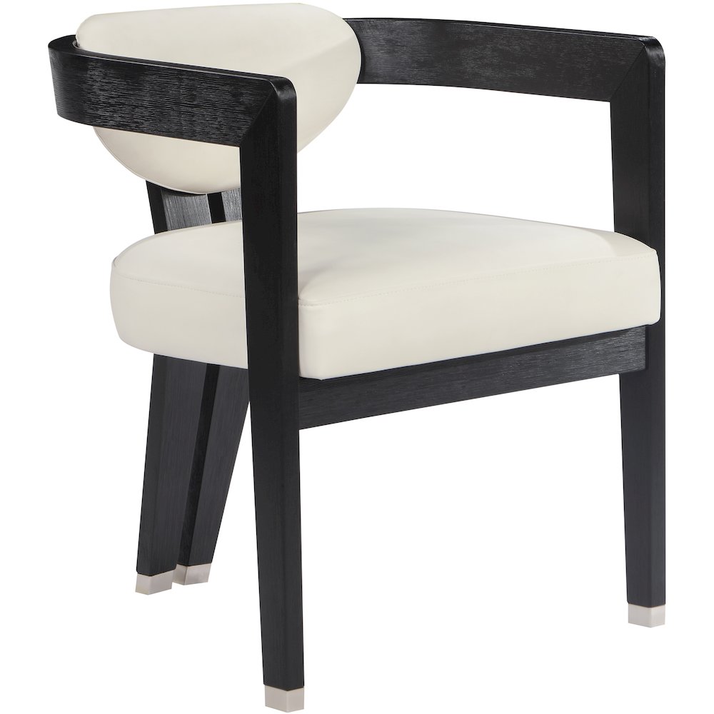 Carlyle Cream Vegan Leather Dining Chair. Picture 1