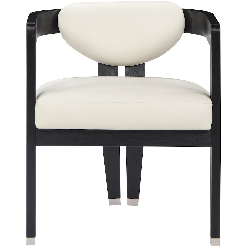 Carlyle Cream Vegan Leather Dining Chair. Picture 3