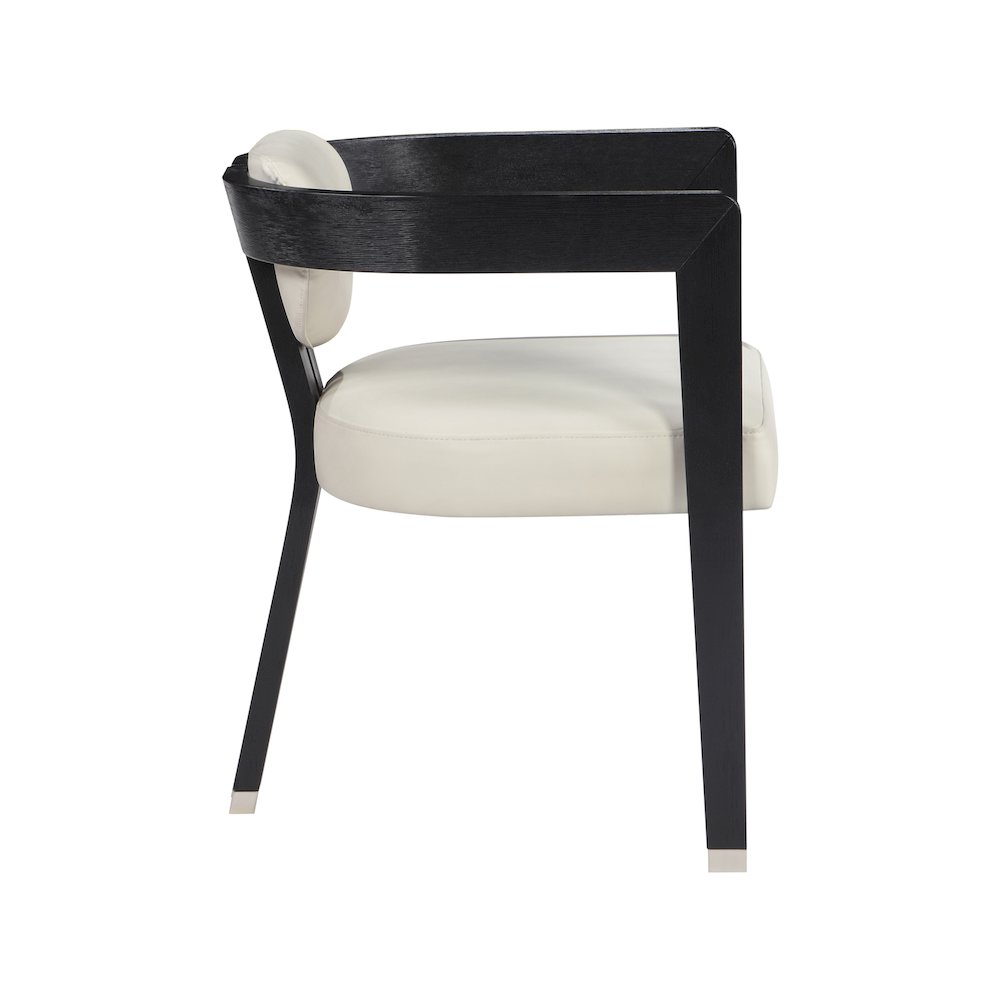 Carlyle Cream Vegan Leather Dining Chair. Picture 4