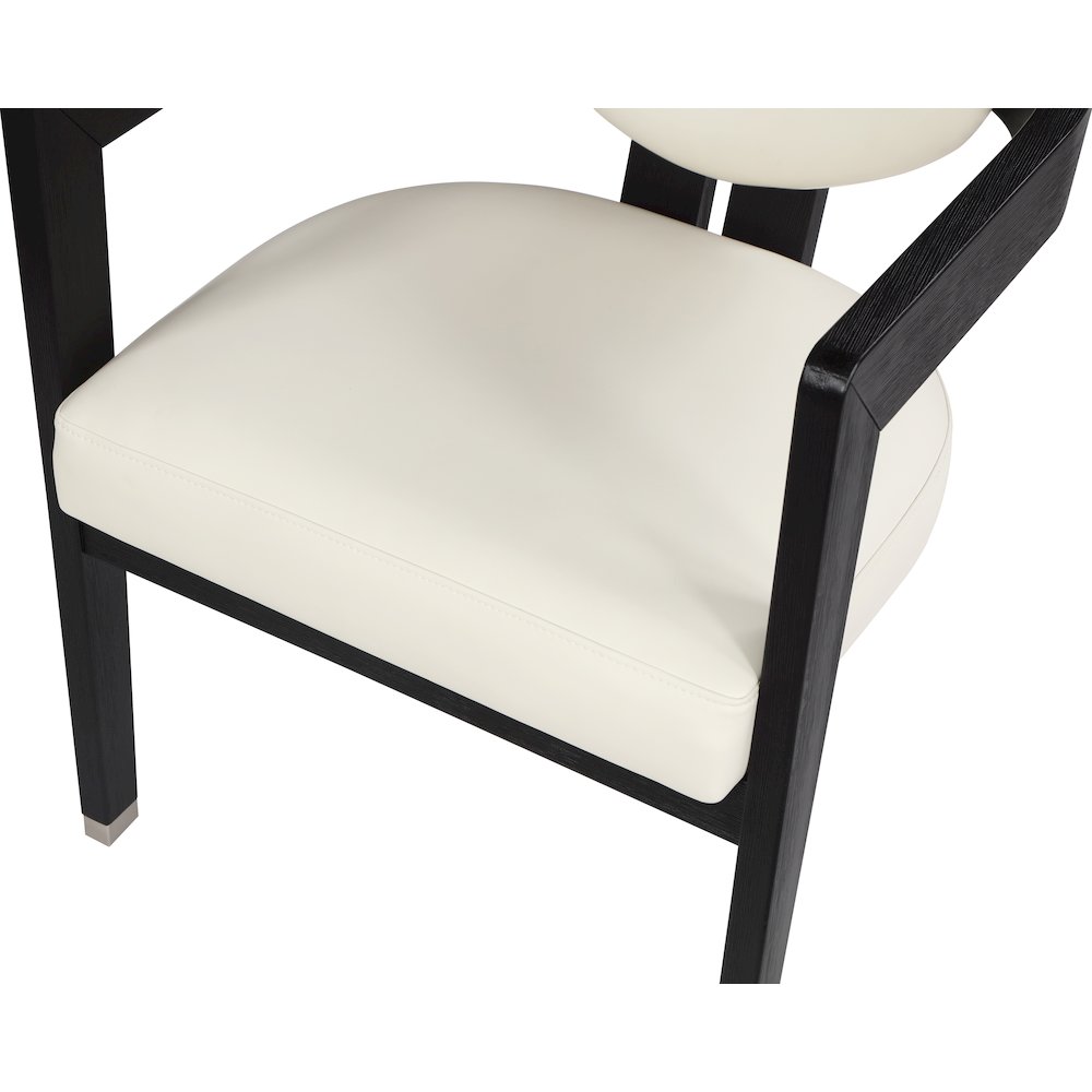 Carlyle Cream Vegan Leather Dining Chair. Picture 5