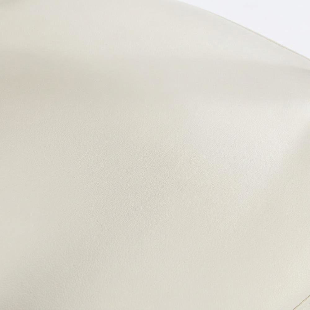 Vegan Leather Upholstered Dining Chair with Rubberwood Legs, Cream Vegan Leather. Picture 6