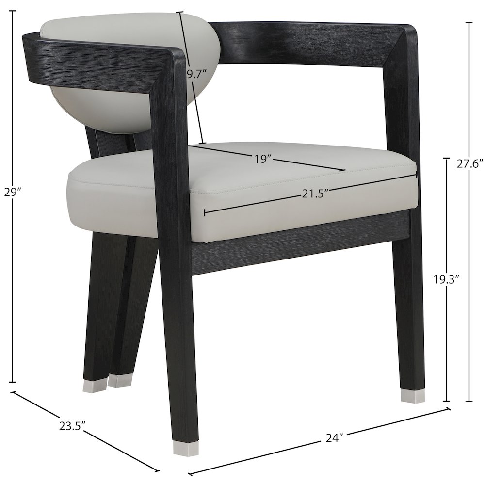 Carlyle Grey Vegan Leather Dining Chair. Picture 7