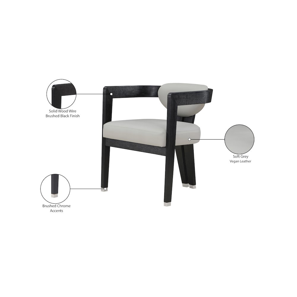 Carlyle Grey Vegan Leather Dining Chair. Picture 8