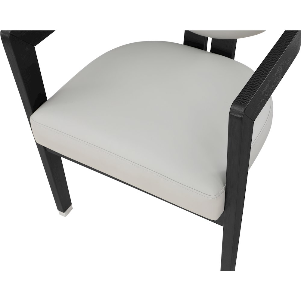 Carlyle Grey Vegan Leather Dining Chair. Picture 5