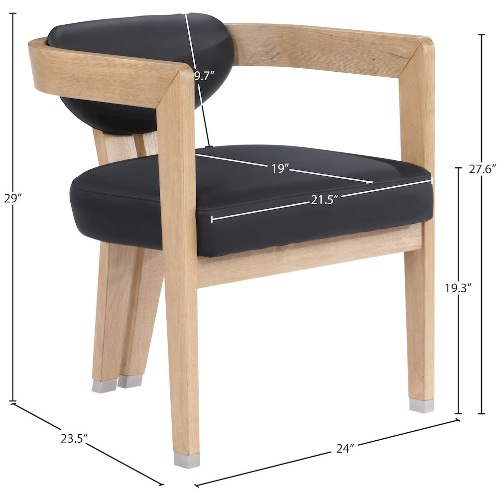 Carlyle Black Vegan Leather Dining Chair. Picture 8