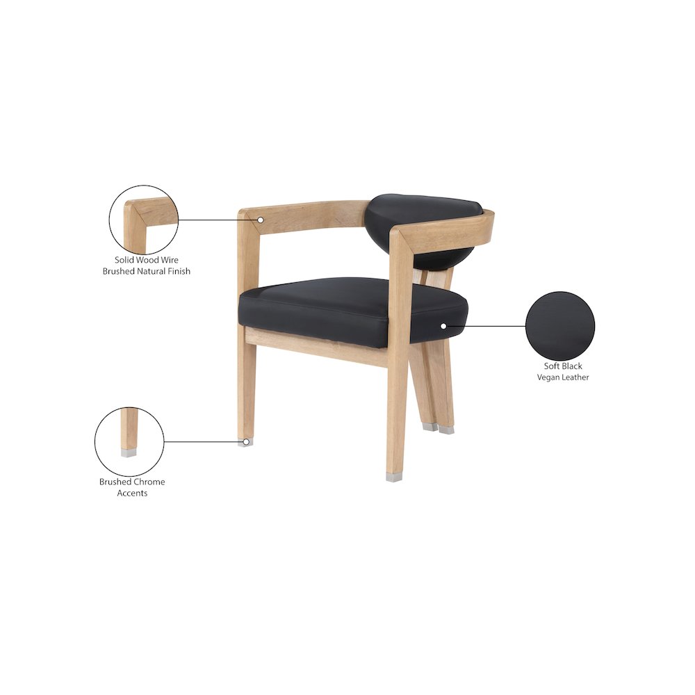 Carlyle Black Vegan Leather Dining Chair. Picture 9