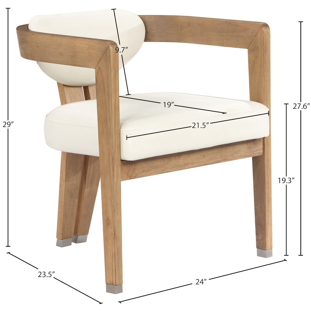 Carlyle Cream Vegan Leather Dining Chair. Picture 8