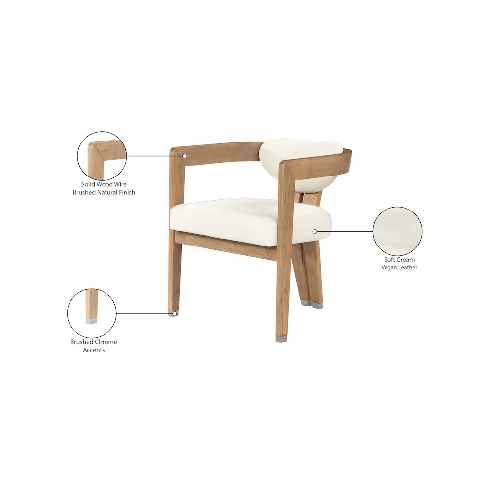 Carlyle Cream Vegan Leather Dining Chair. Picture 9