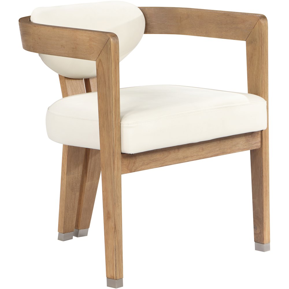 Carlyle Cream Vegan Leather Dining Chair. Picture 1