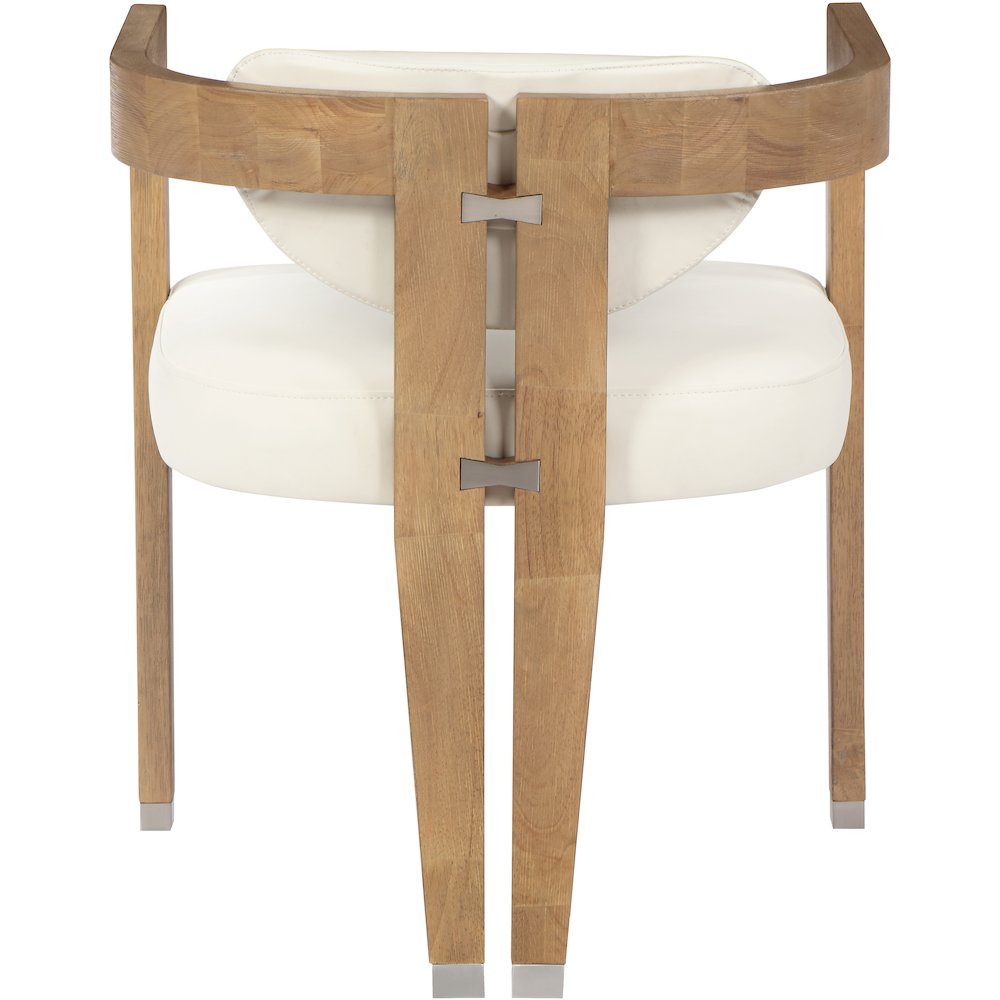 Carlyle Cream Vegan Leather Dining Chair. Picture 3