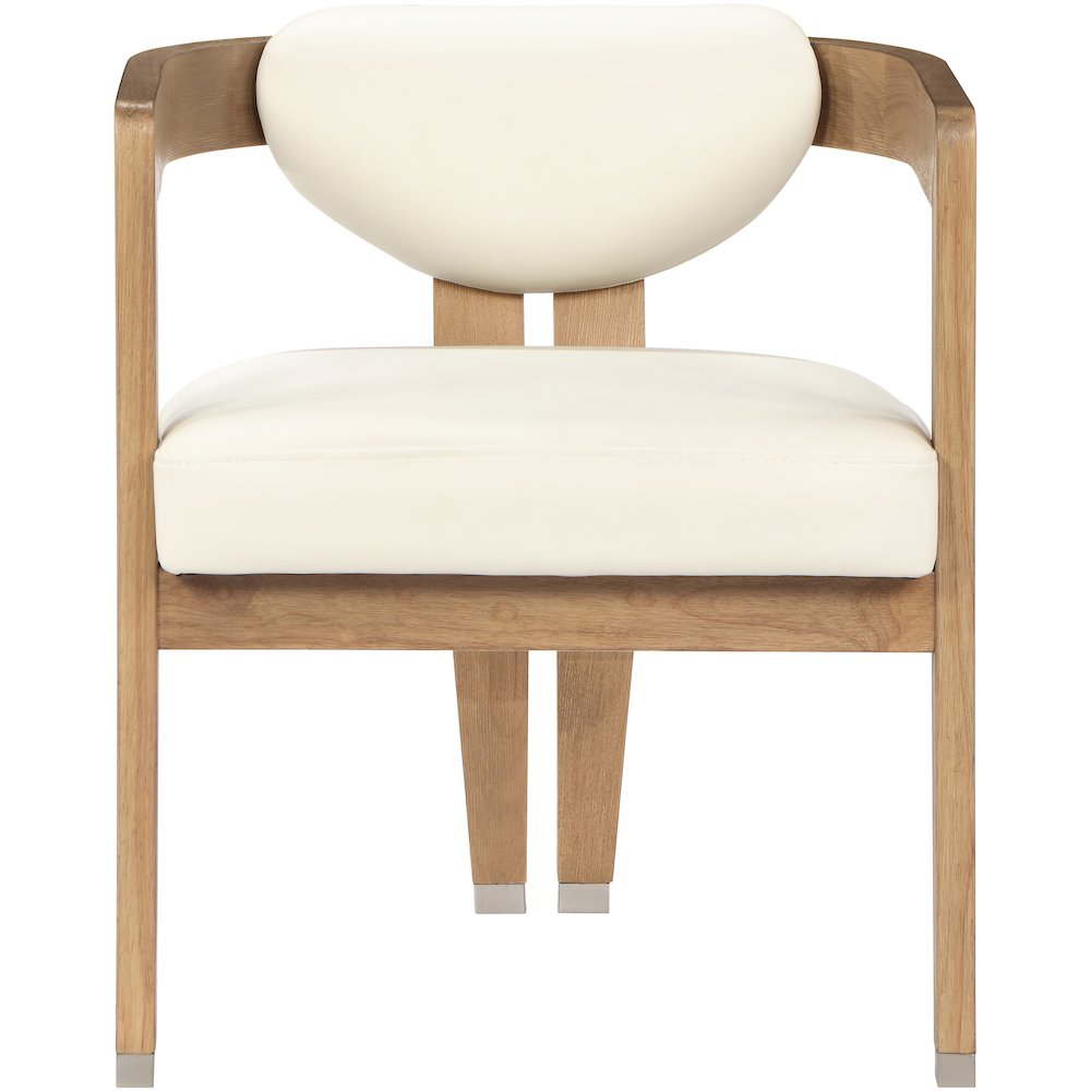 Carlyle Cream Vegan Leather Dining Chair. Picture 4