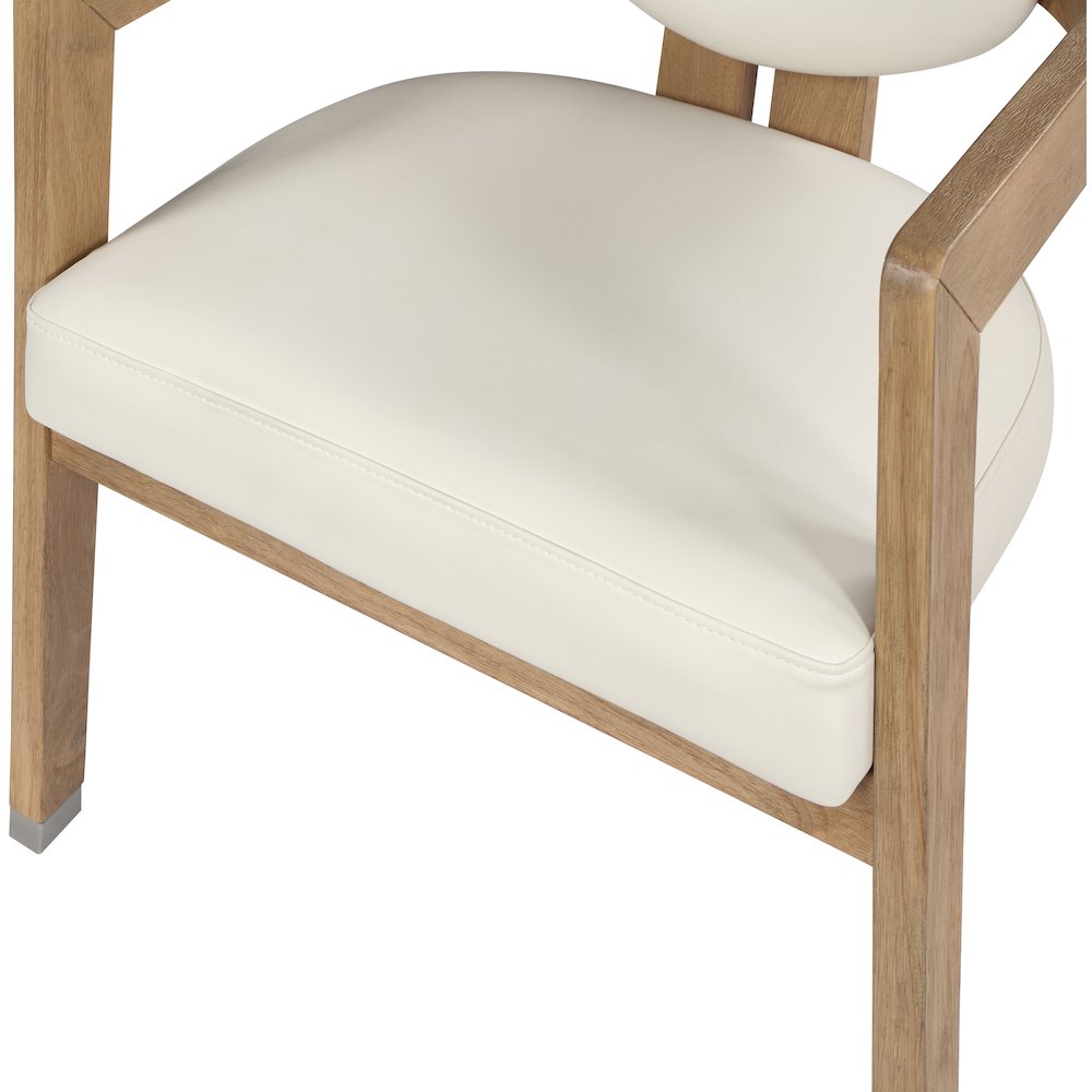 Carlyle Cream Vegan Leather Dining Chair. Picture 6