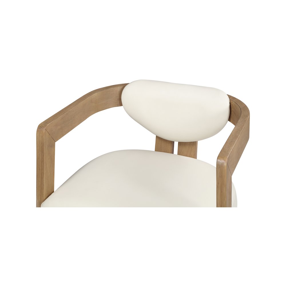 Carlyle Cream Vegan Leather Dining Chair. Picture 7