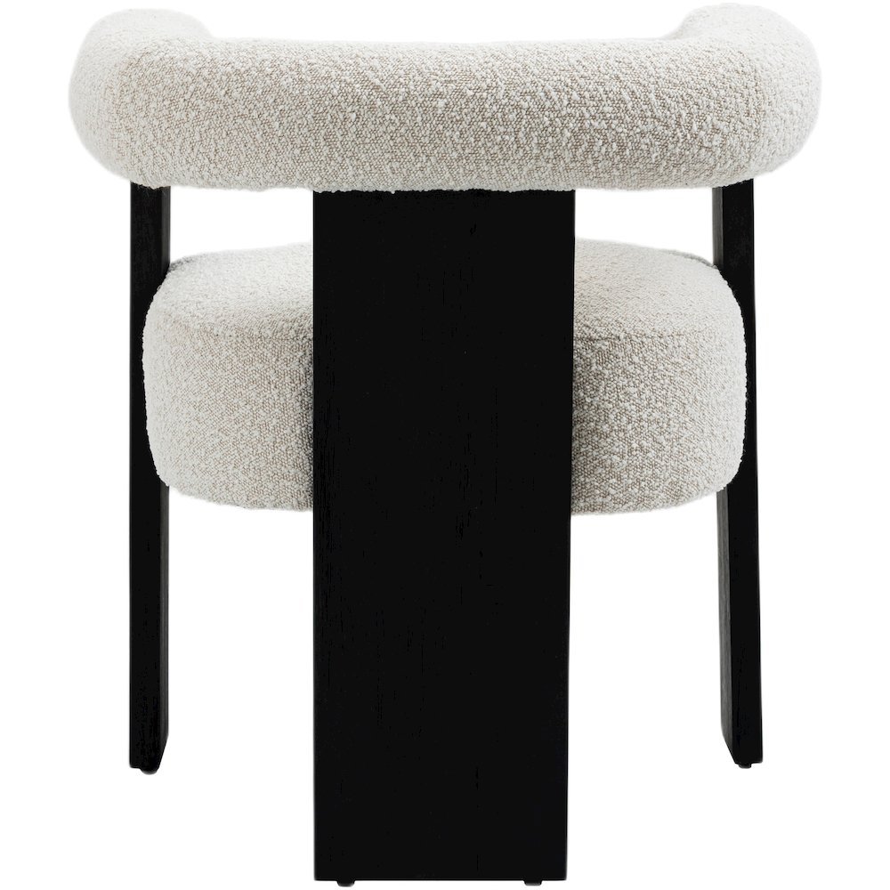 Barrel Cream Boucle Fabric Dining Chair. Picture 2
