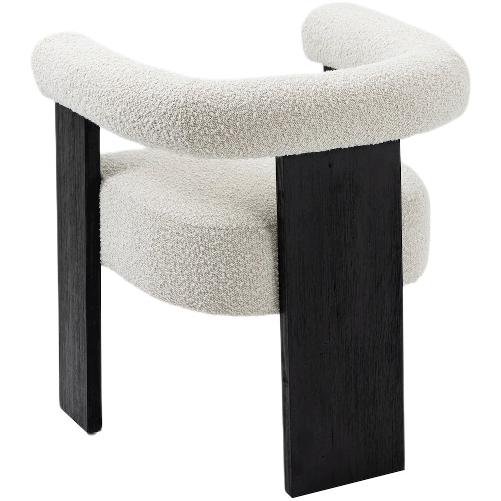 Barrel Cream Boucle Fabric Dining Chair. Picture 3