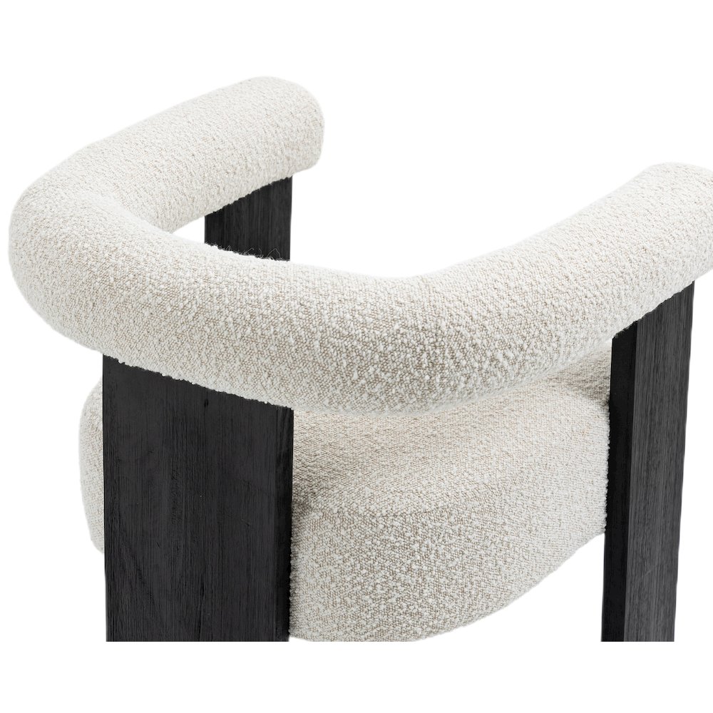 Barrel Cream Boucle Fabric Dining Chair. Picture 6