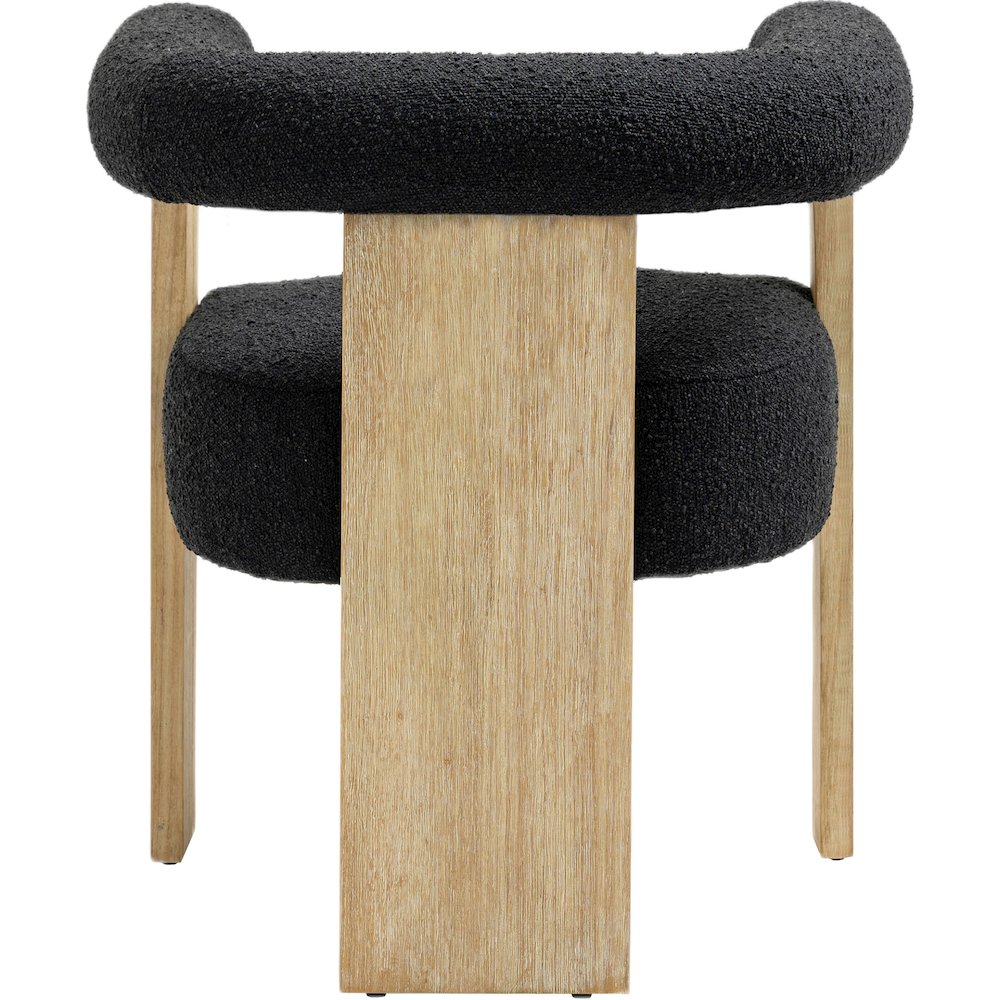 Barrel Black Boucle Fabric Dining Chair. Picture 2