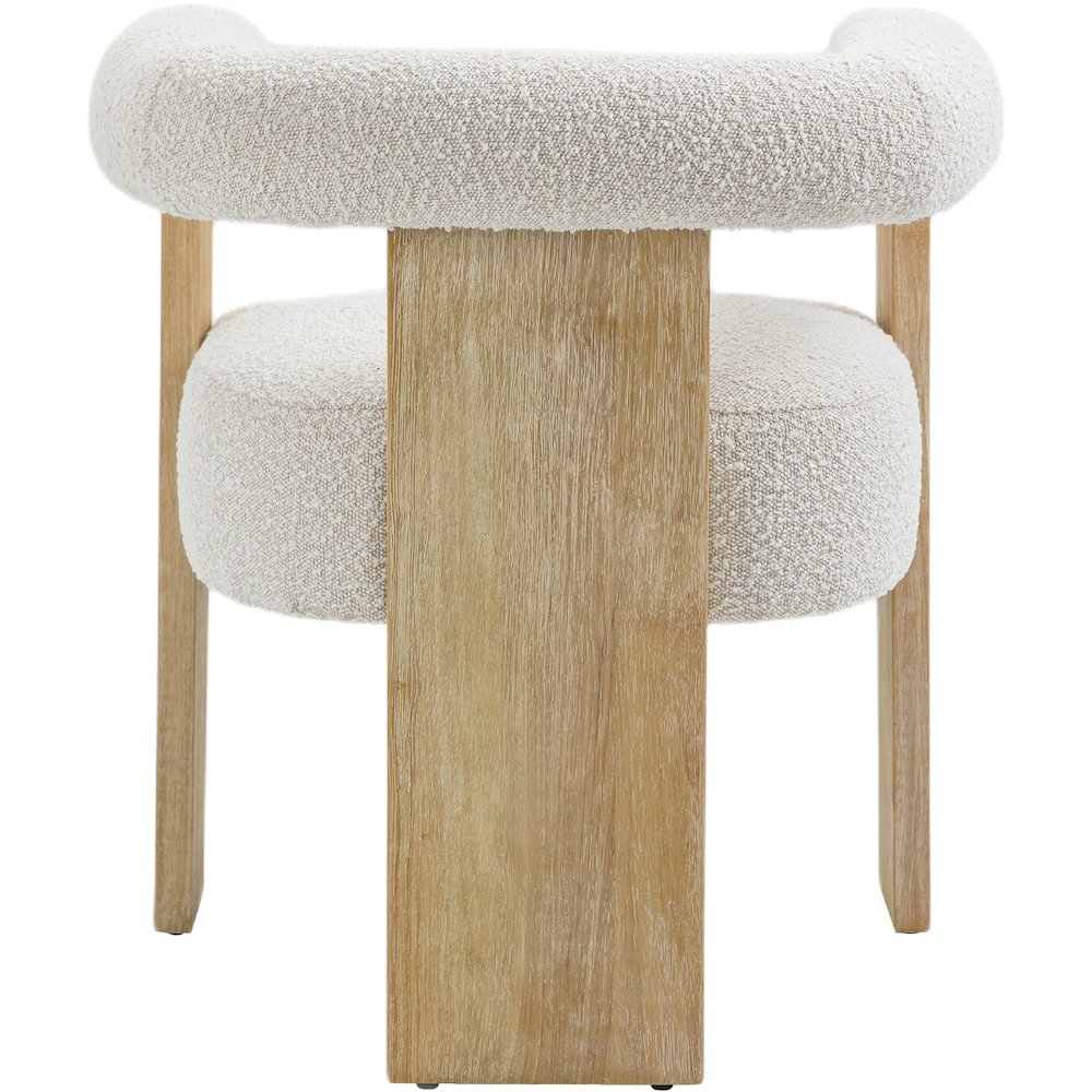 Barrel Cream Boucle Fabric Dining Chair. Picture 2