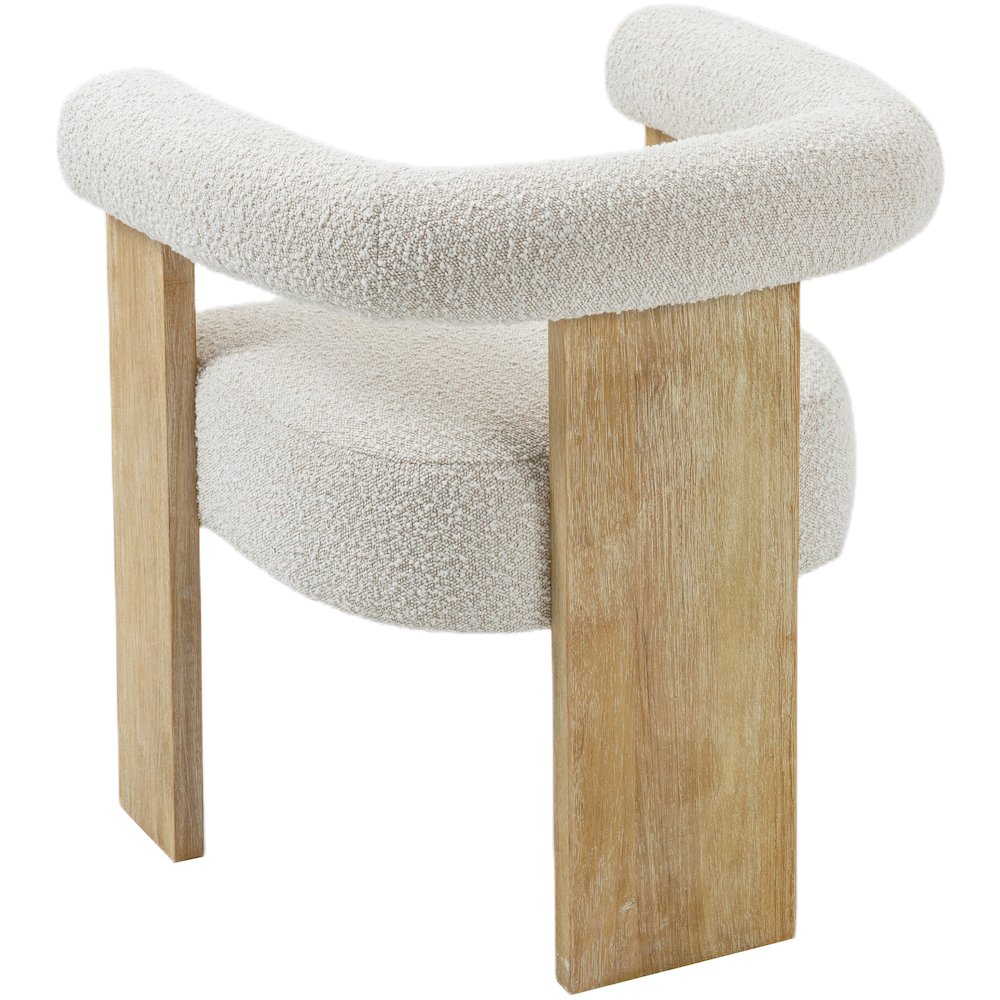 Barrel Cream Boucle Fabric Dining Chair. Picture 3
