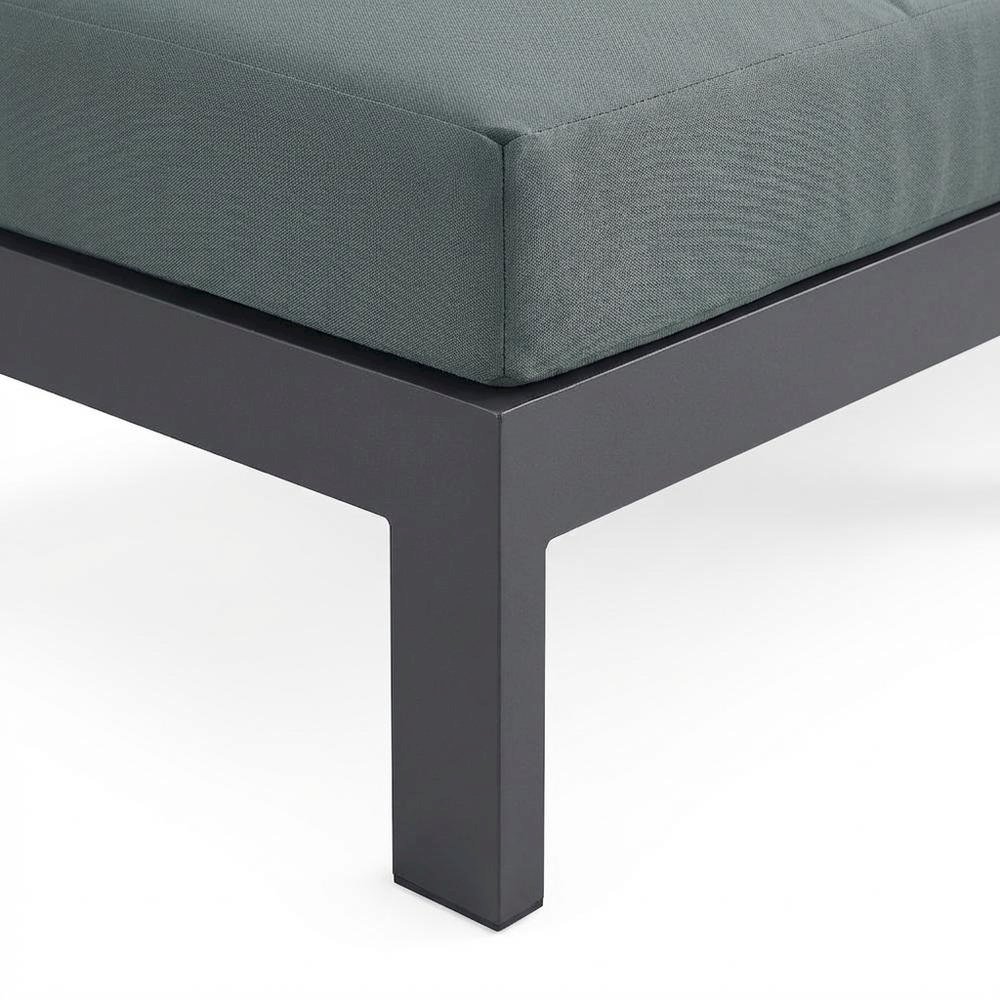 Gray Fabric Outdoor Modular Sofa With Contemporary Style And Cushioned Seating. Picture 6