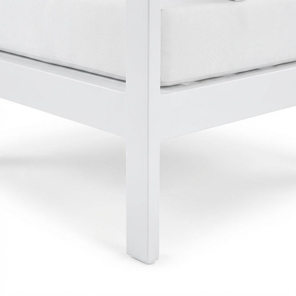White Fabric Outdoor Patio Modular Sectional With Contemporary Design. Picture 6