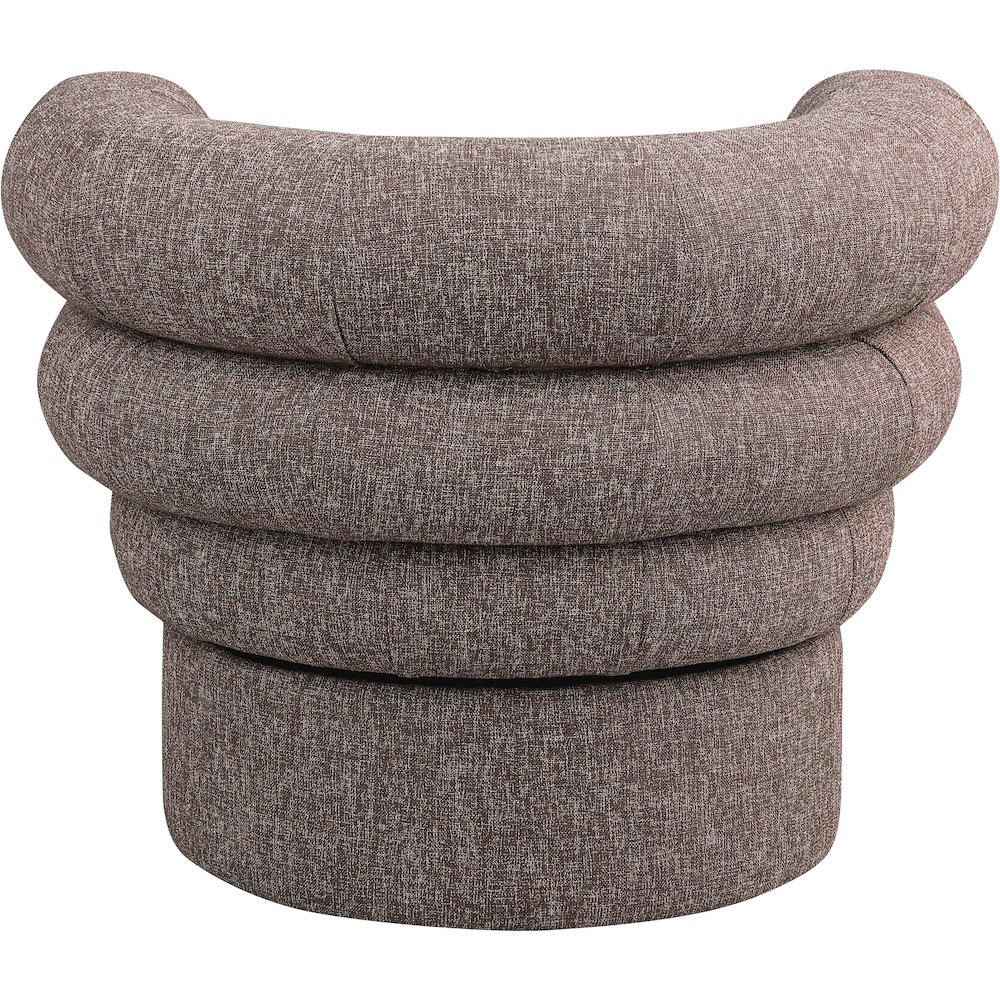 Valentina Brown Linen Textured Fabric Accent Swivel Chair. Picture 2