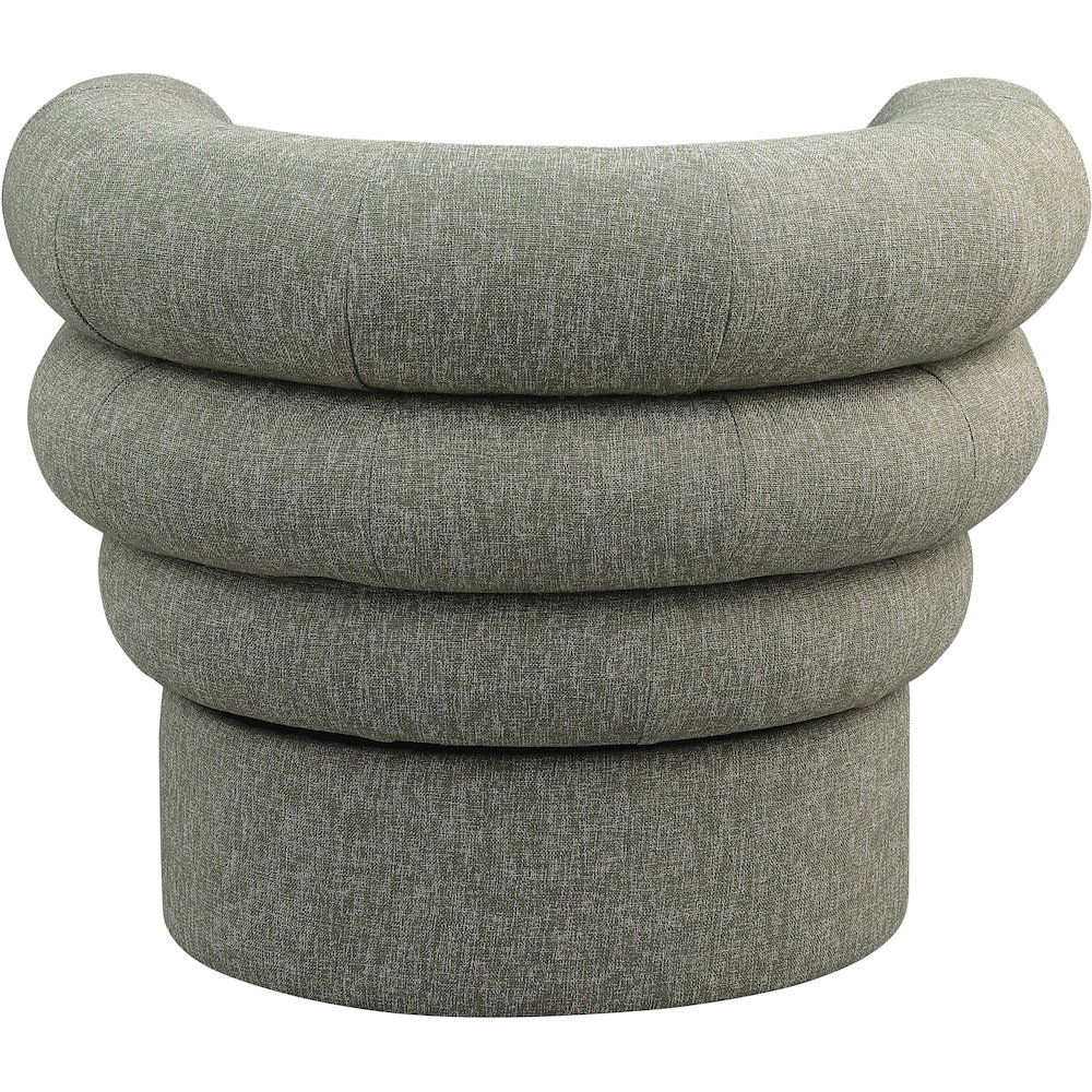 Valentina Green Linen Textured Fabric Accent Swivel Chair. Picture 2